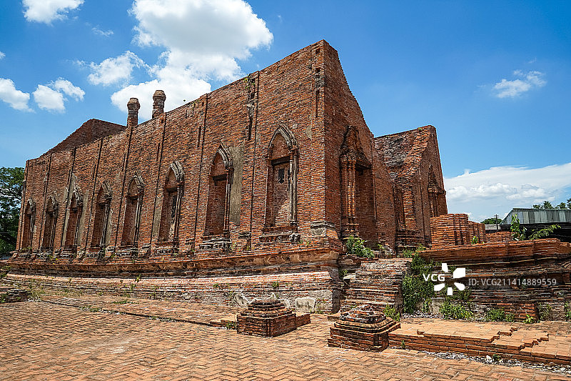 泰国大城Ayuthaya古城寺庙历史遗迹（Wat khudeedao）图片素材