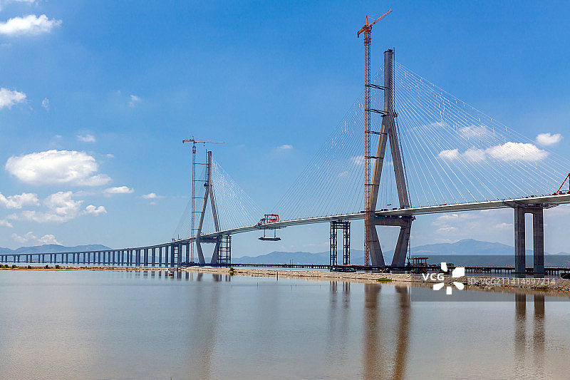 福建厦门厦漳大桥跨海大桥工程建设图片素材