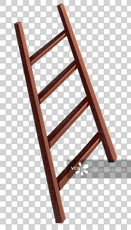 木梯子 斜侧面图片素材