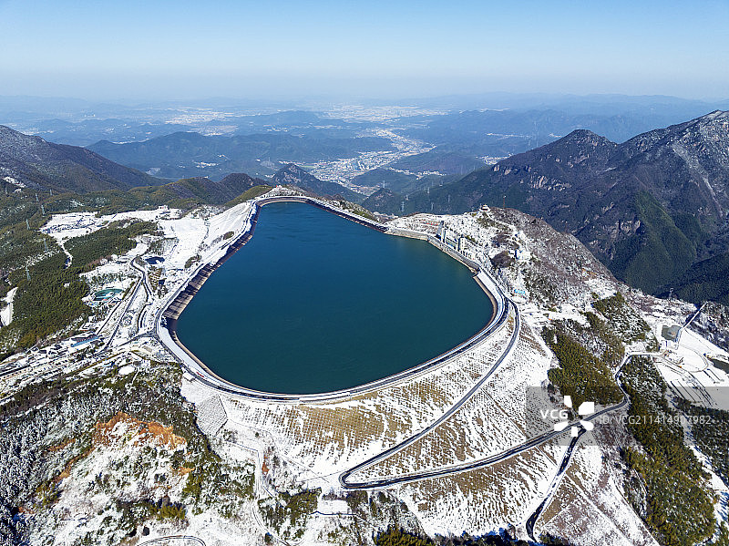 航拍浙江湖州安吉--江南天池图片素材