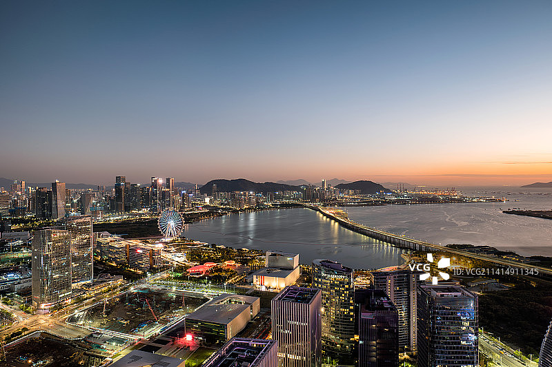 深圳前海夜景天际线图片素材
