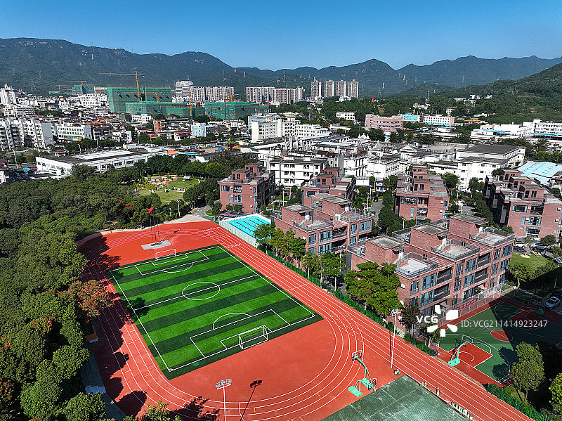 广东省深圳市大鹏新区玫瑰小镇航拍图片素材