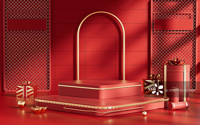 3D中国风产品展示台创意图图片素材