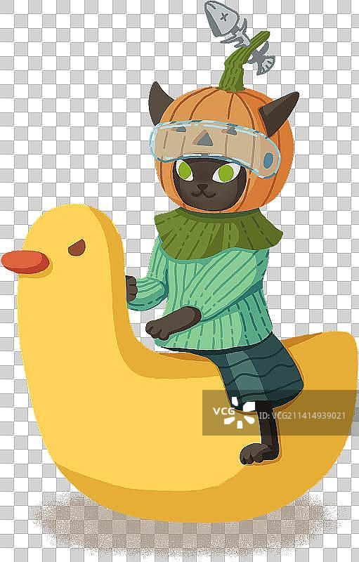 原创造型-大黄鸭喵喵骑士图片素材