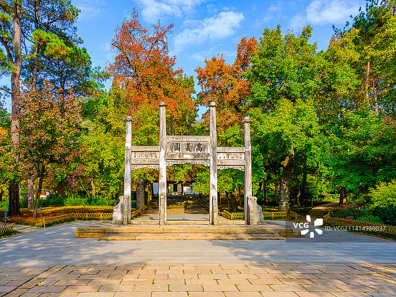 江苏苏州天平山风景区秋天红枫人文自然风光图片素材