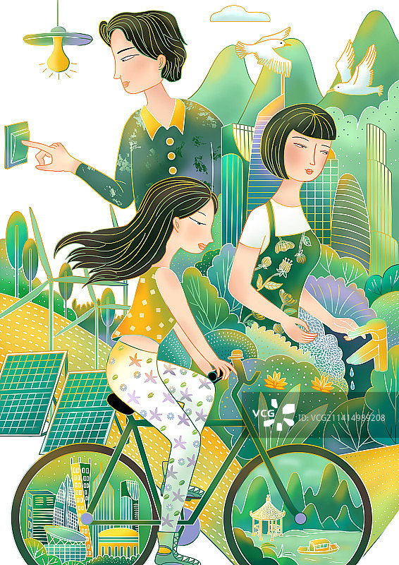 低碳节能的生活方式图片素材