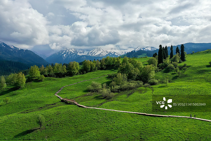 新疆伊犁巩留县恰西风景区图片素材