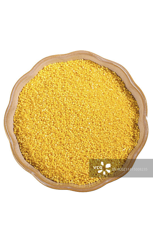 白底上的黄小米图片素材