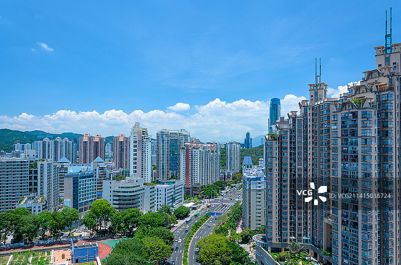 深圳福田梅林城市高楼建筑景观图片素材