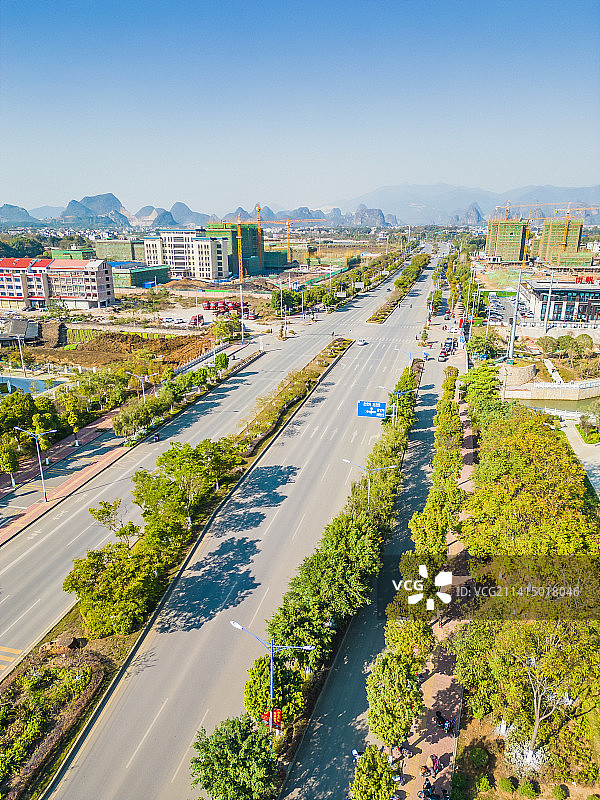 广西贺州八步区交通航拍图片素材