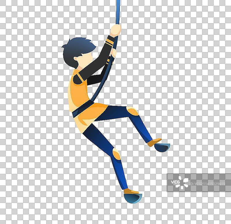 扁平卡通攀岩的人插画素材图片素材