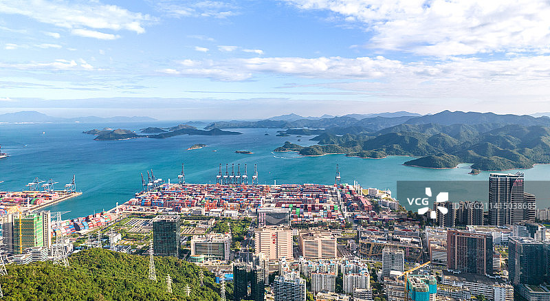 深圳盐田盐田港航拍图片素材