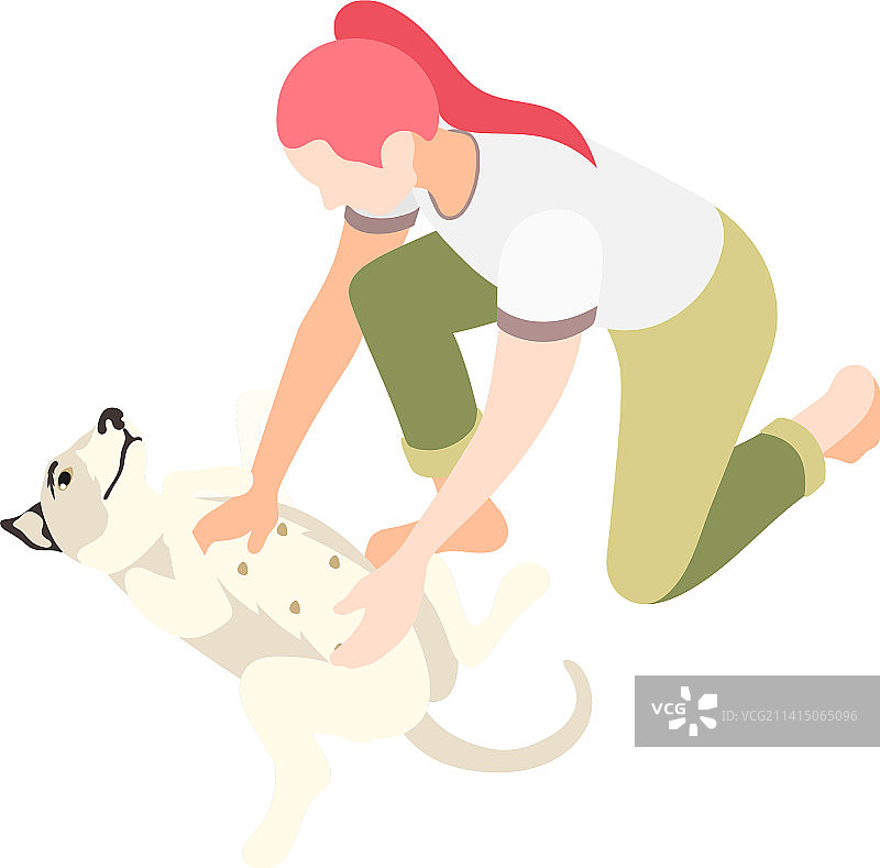 2.5D女人和狗图片素材