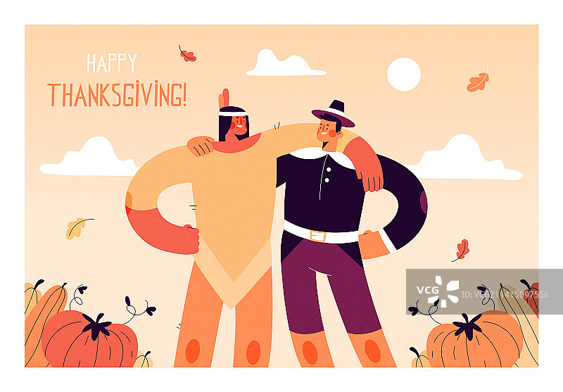 感恩节概念扁平设计图片素材