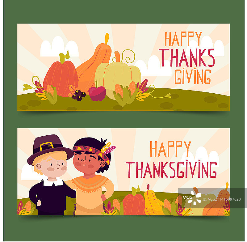 手绘感恩节banner模板设计图片素材