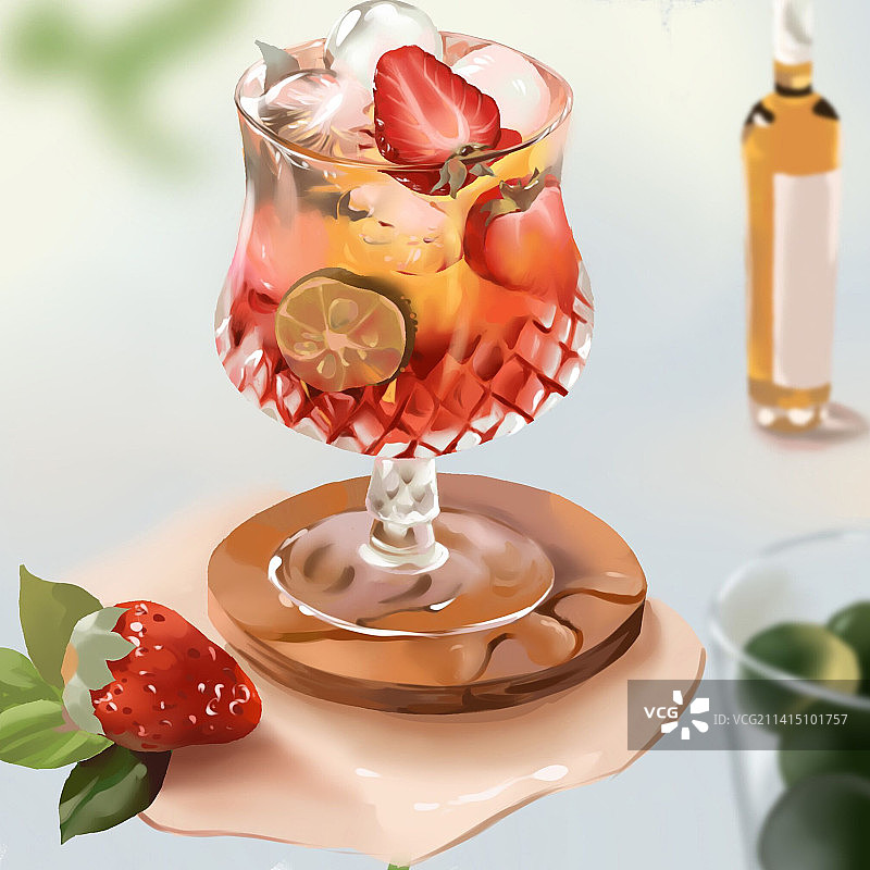 玻璃酒杯插画图片素材