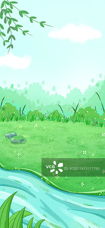 河边的草地图片素材
