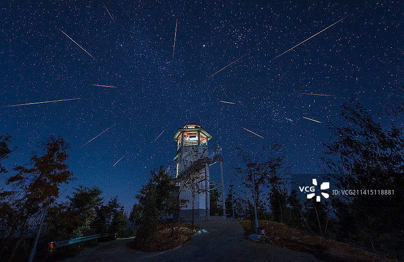 双子星流星雨图片素材