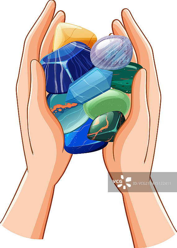 手持宝石隔离图片素材
