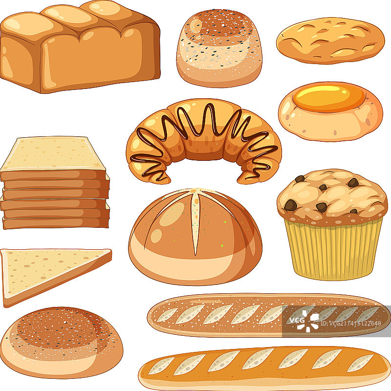 面包和糕点烘焙产品合集图片素材