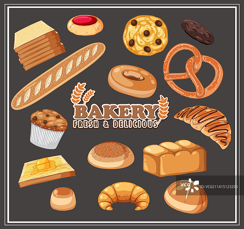 面包和糕点烘焙产品合集图片素材