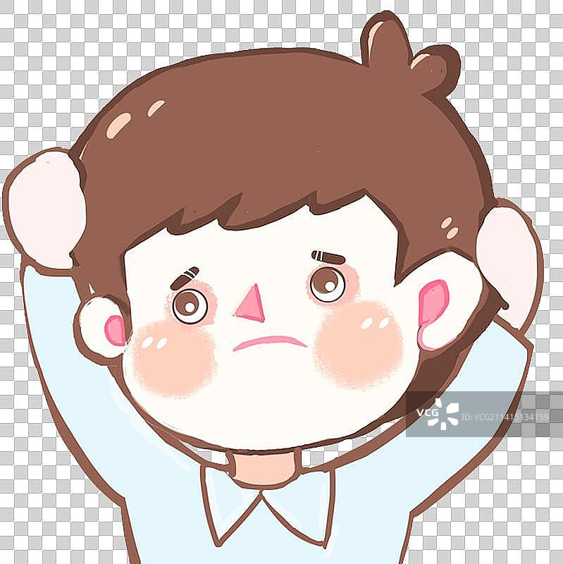 生病头痛的男孩图片素材