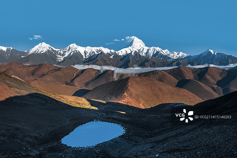 贡嘎山下的冷嘎措图片素材