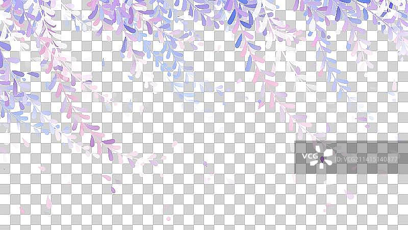 浅紫色淡雅春季飘荡的紫藤花插画素材图片素材