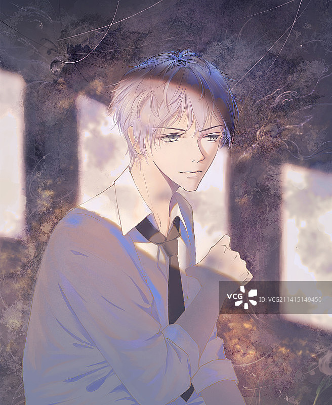 黄昏校服少年图片素材