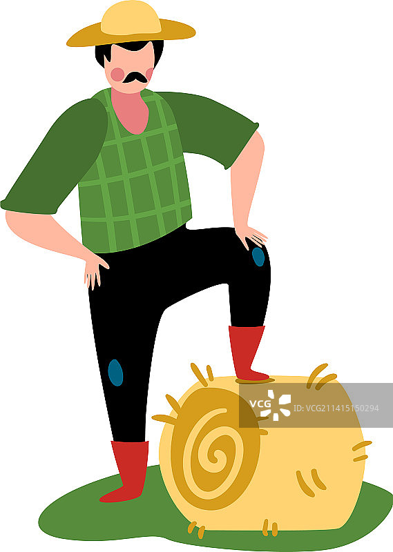 农民扁平风格素材图片素材