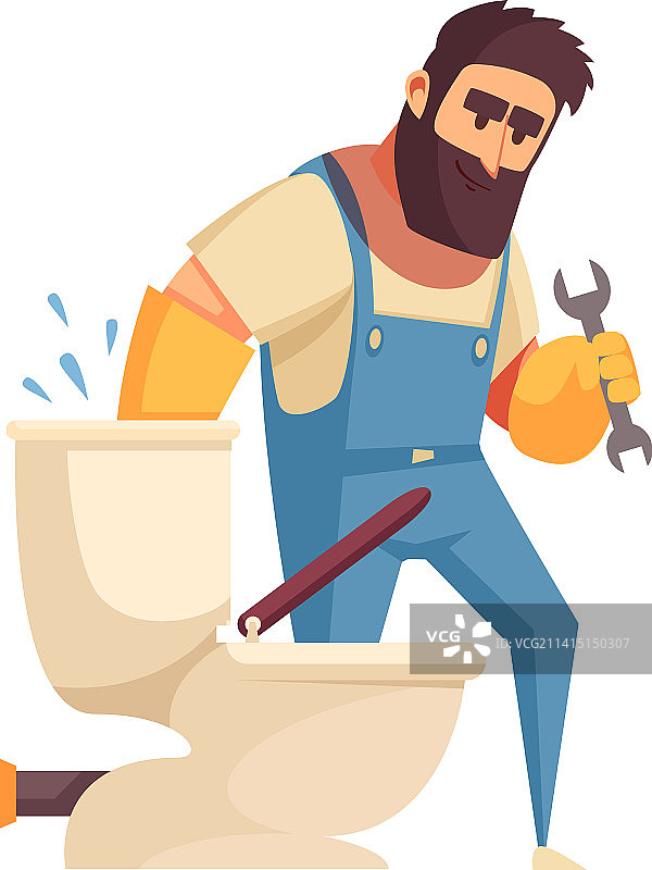 水管工与马桶图片素材