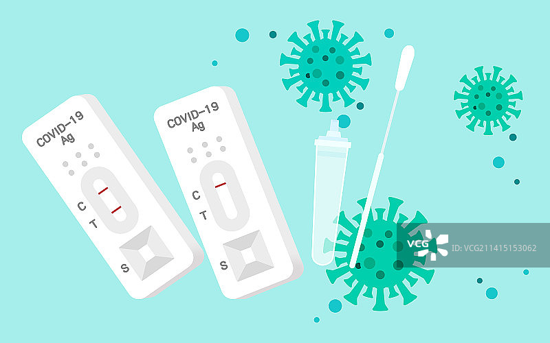 卡通抗原检测试剂盒插画图片素材