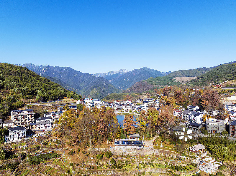 航拍浙江杭州临安指南村图片素材