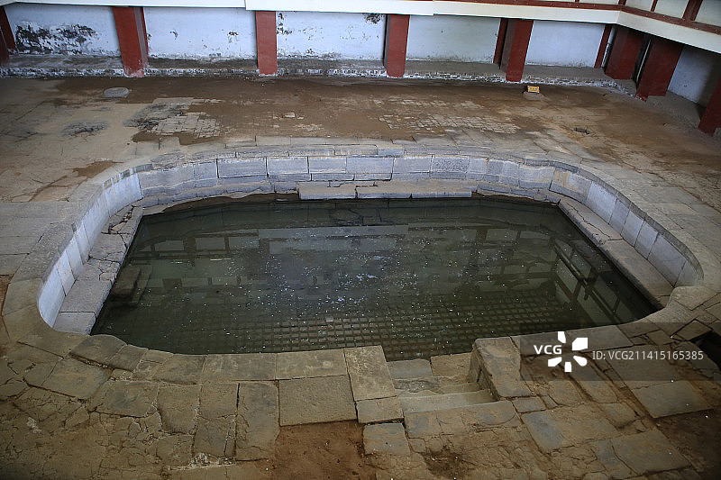陕西省西安市华清宫御汤遗址：莲花汤图片素材