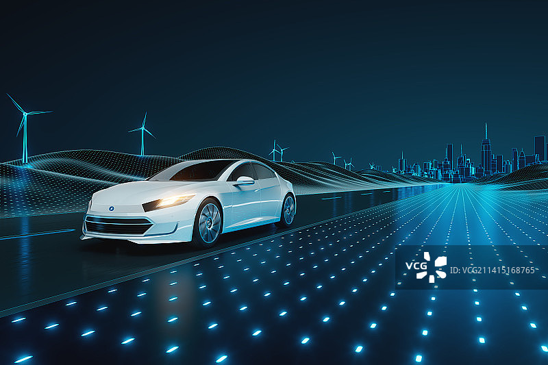 电动汽车数字景观v04图片素材