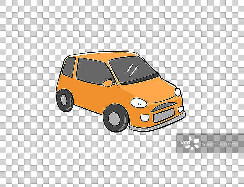 一辆橙色的汽车图片素材