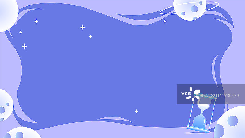 星球沙漏抽象边框扁平化矢量背景图片素材