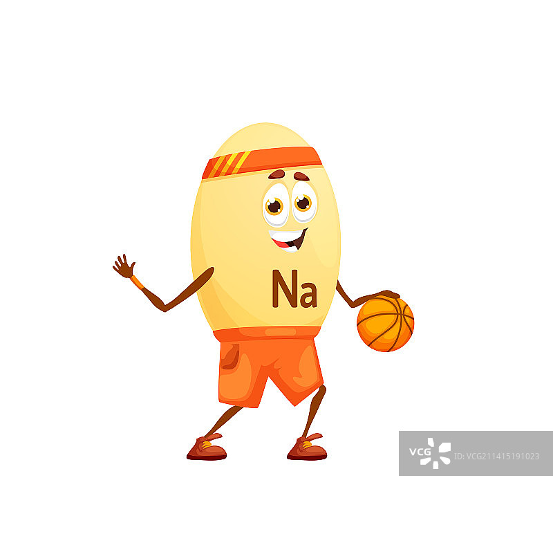 卡通钠元素篮球运动员角色图片素材