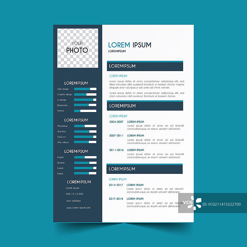 传统简历模板设计图片素材