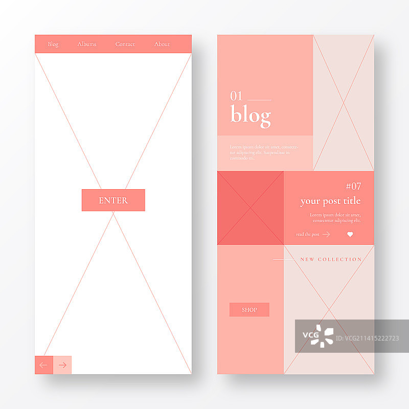 可爱的博客着陆页模板设计图片素材