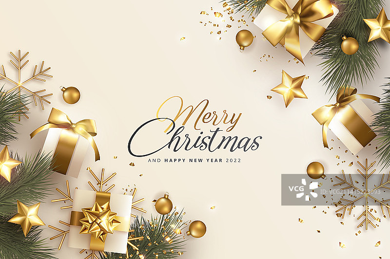 逼真的圣诞节背景图片素材