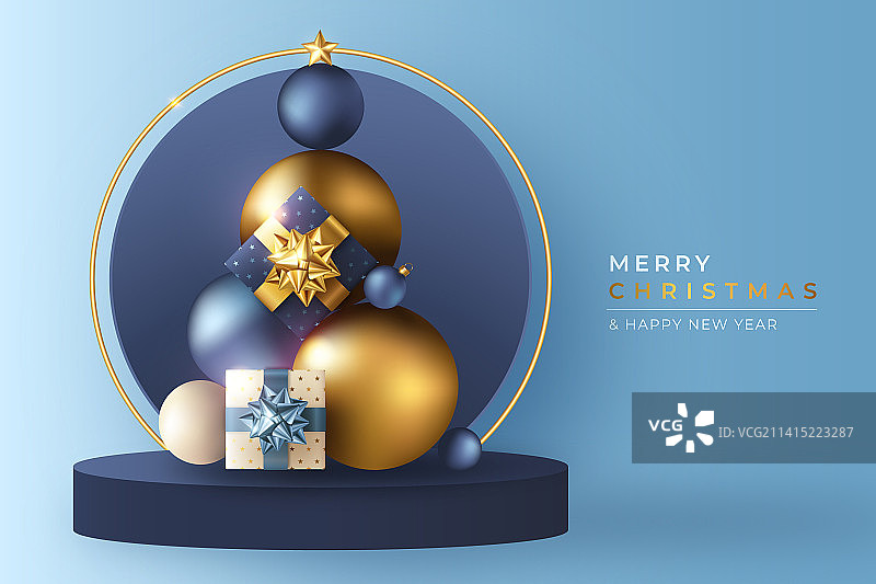 逼真圣诞节装饰背景图片素材