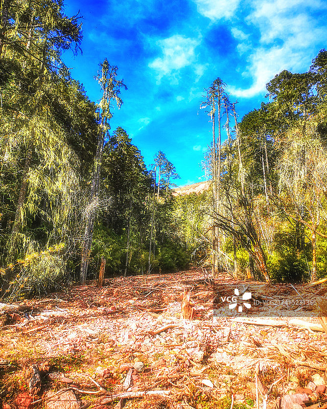 云南兰坪拉沙山自然灾害泥石流山谷图片素材