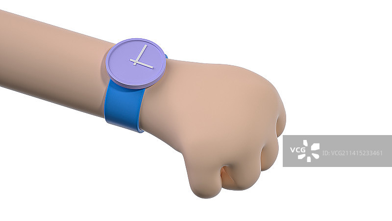 一只带着卡通手表的可爱小手图片素材