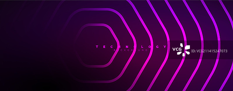 霓虹灯闪烁的六边形抽象背景图片素材