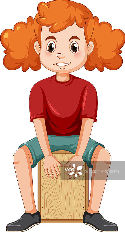 女孩演奏卡宏鼓图片素材