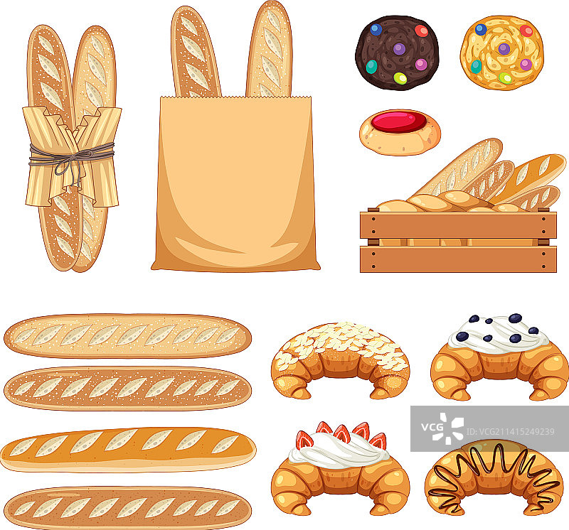 面包和糕点烘焙产品合集图片素材