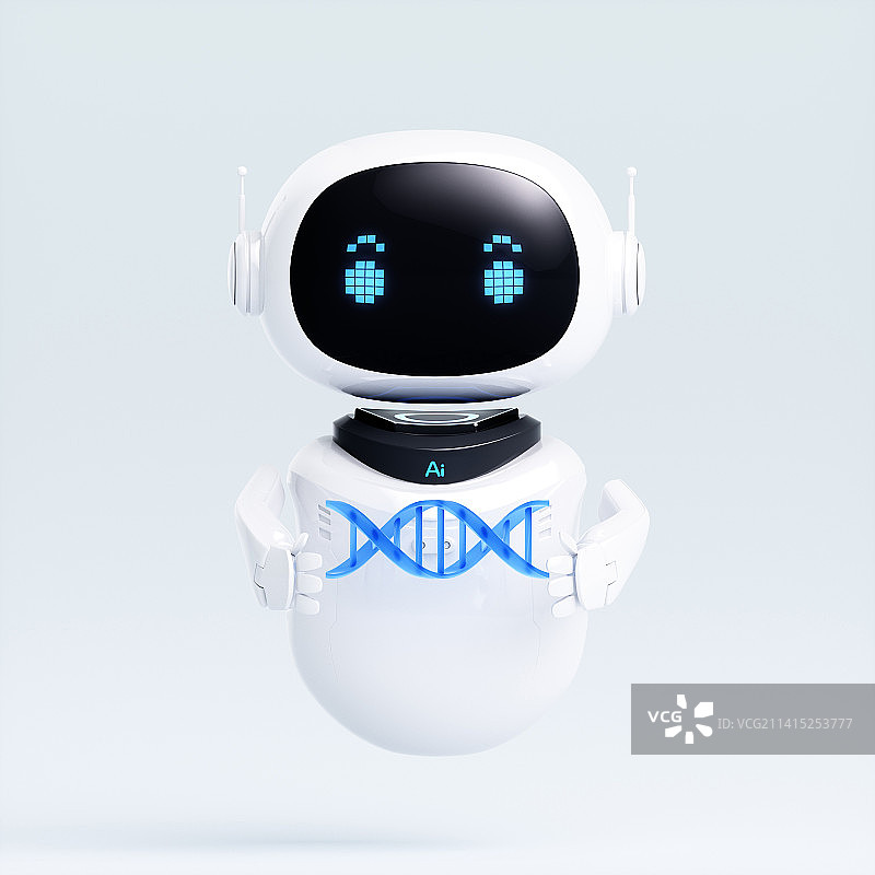 AI渲染的可爱智能机器人图片素材