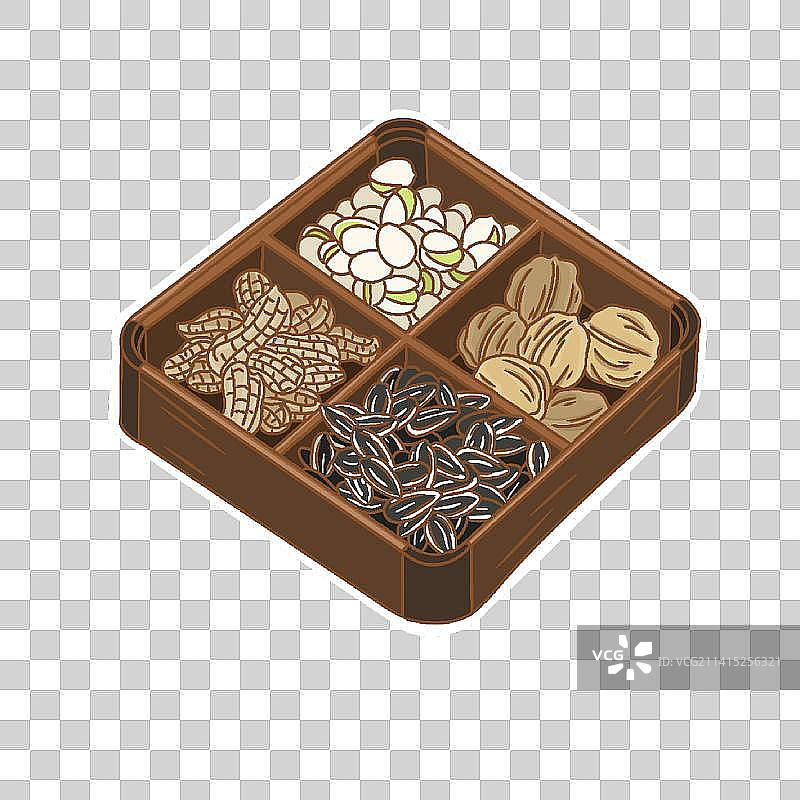 传统美食贴纸干果盒子图片素材