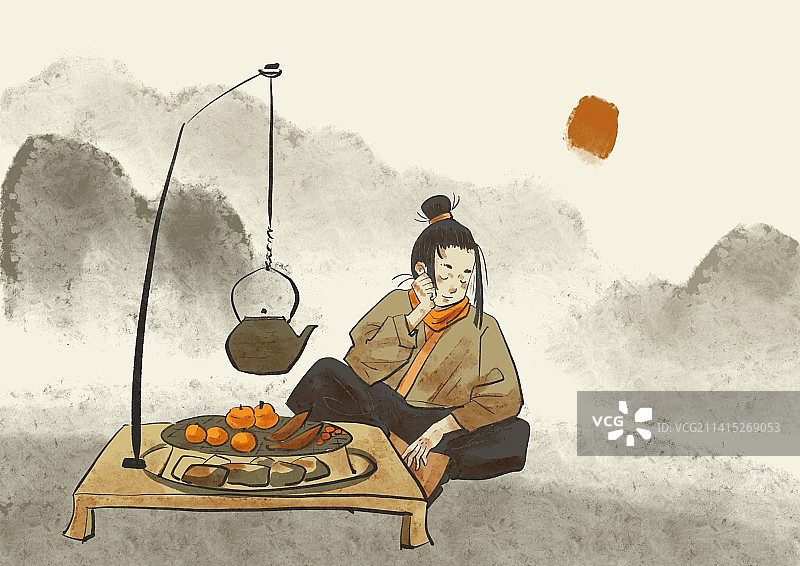 围炉煮茶图片素材